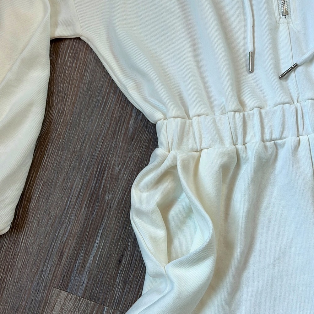 Pink Lily White Hooded Romper - Picture 4 of 11